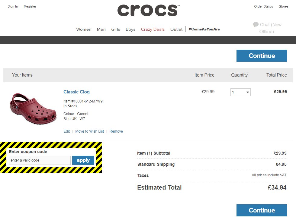 crocs outlet coupon