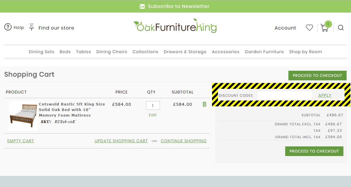 Oak Furniture King Discount Code