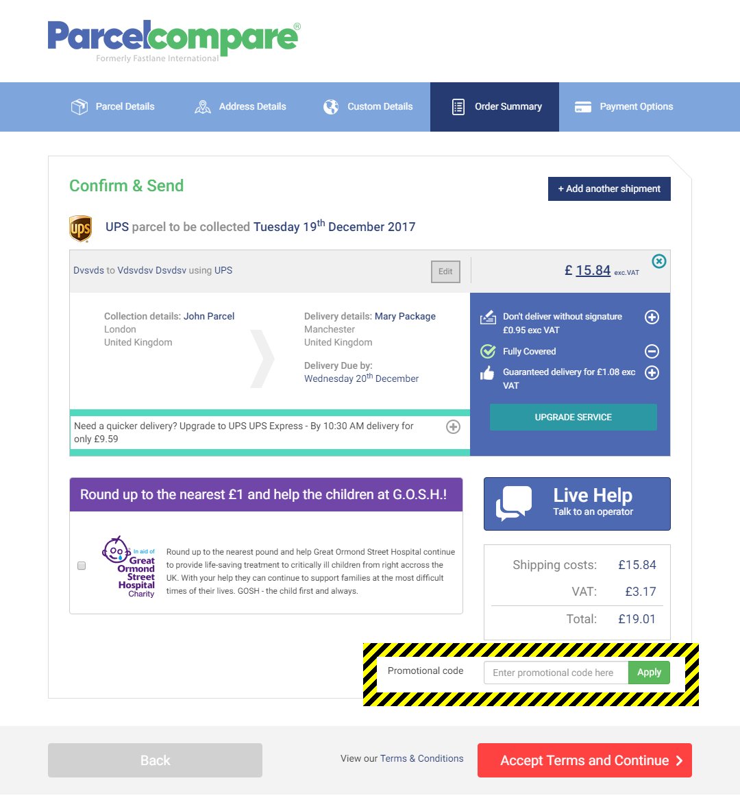 ParcelCompare Discount Code