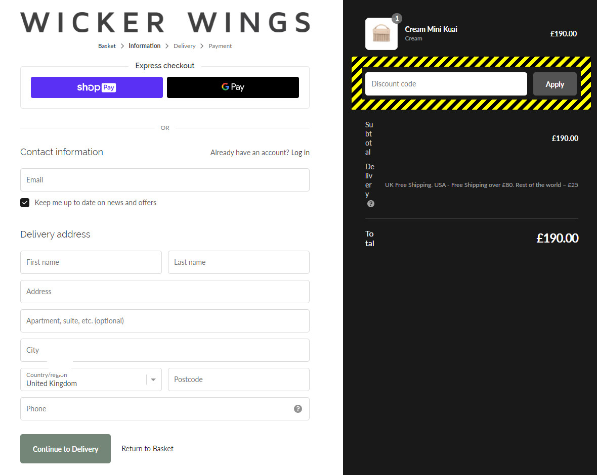 Wicker Wings Discount Code